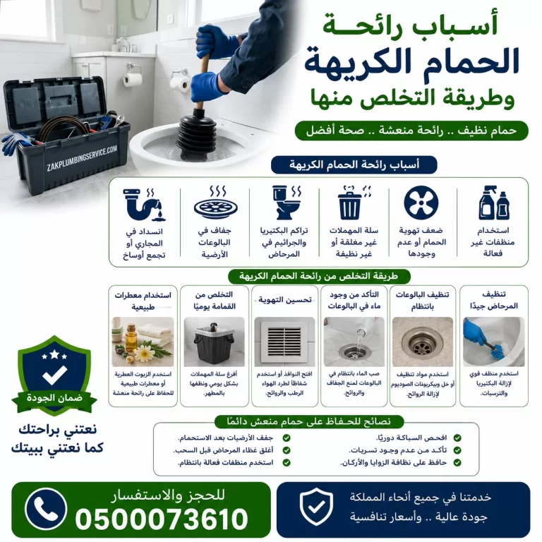 أسباب رائحة الحمام الكريهة وطريقة التخلص منها