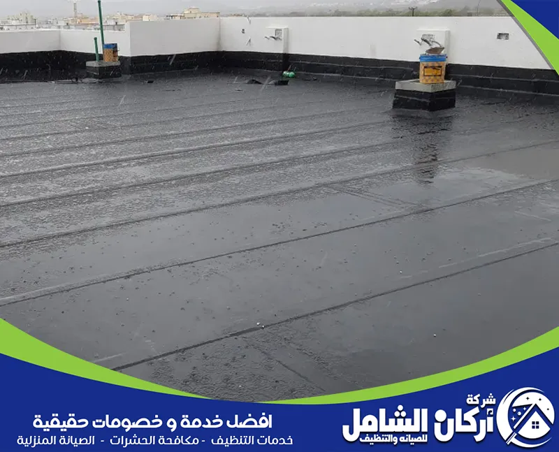 فني متخصص يقوم بعزل الأسطح بدقة لضمان حماية منزلك من تسربات المياه والرطوبة.